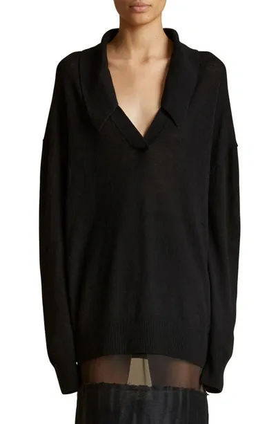 Khaite Elsia Oversized Cashmere Sweater In Black