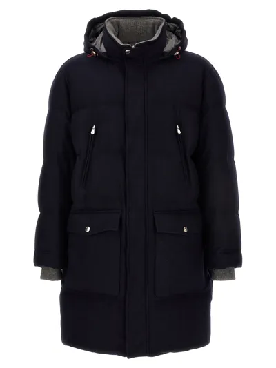 Brunello Cucinelli Hooded Parka In Blue