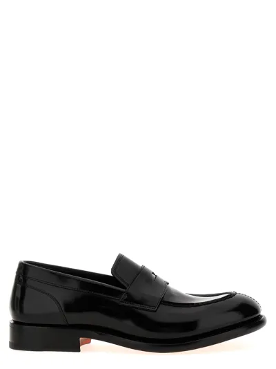 Santoni Loafers Leather Black