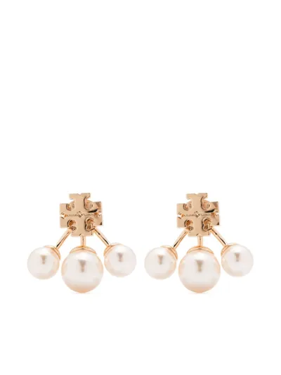 Tory Burch Kira Post-back Pearl Earrings In Gold