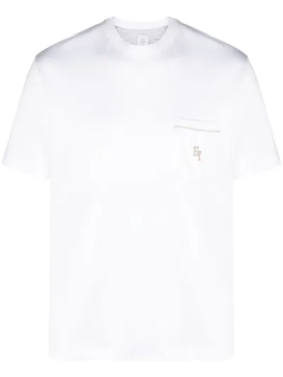 Eleventy Crew-neck Cotton T-shirt In White, Melange Lt. Gray