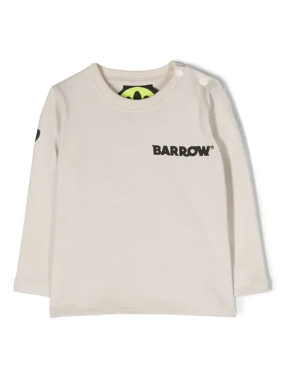 Barrow Logo-print Long-sleeved T-shirt In Nude