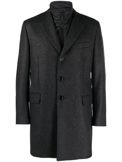 Fay Easy Db Single-breasted Layered Coat In Negro