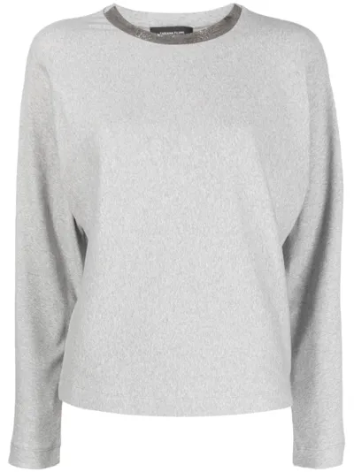 Fabiana Filippi Beaded Crew-neck Jumper In Grau