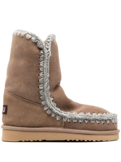 Mou Eskimo 24 Leather Ankle Boots In Brown