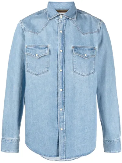 Moorer Larrie-df306 Denim Shirt In Blue