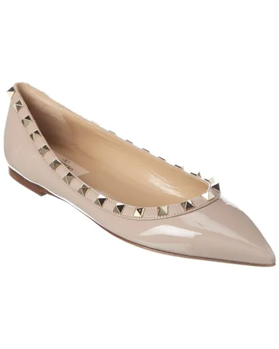 Valentino Garavani Rockstud Leather Flat In Pink