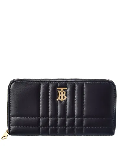 Burberry Quilted Leather Lola Ziparound Wallet In Black