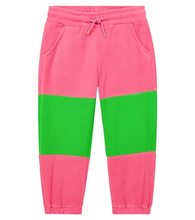 Mini Rodini Kids' Paneled Fleece Sweatpants In Pink