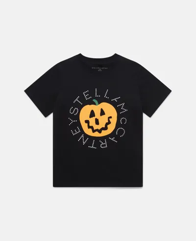 Stella Mccartney Logo Pumpkin Print T-shirt In Black