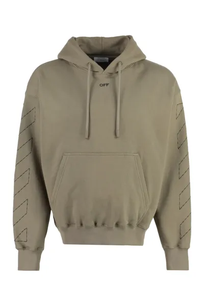 Off-white Hooded Sweatshirt In Beige