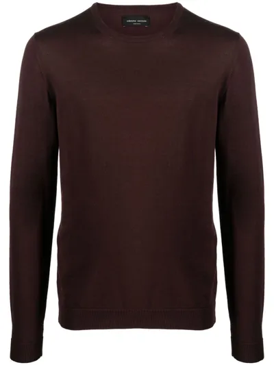 Roberto Collina Crew-neck Long-sleeve Jumper In Brown