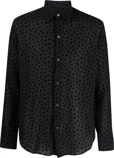 Fursac Polka-dot Crepe Shirt In Noir