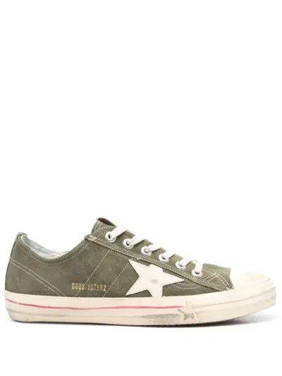 Golden Goose Star-patch Lace-up Sneakers In Green