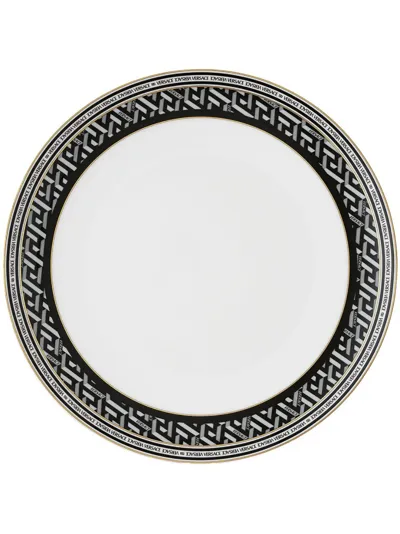 Versace X Rosenthal La Greca Signature Dinner Plate (28cm) In Black