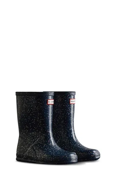 Hunter Kids' Original First Classic Glitter Rain Boot In Valtameri Blue