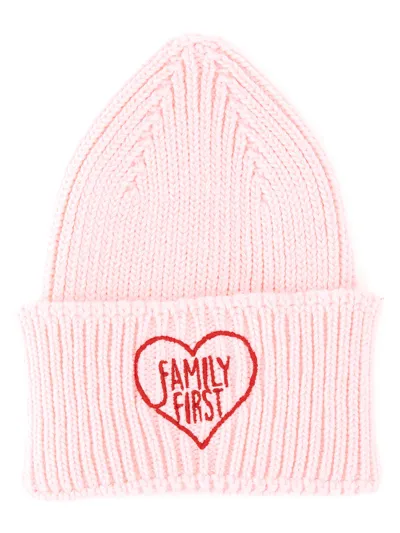 Family First Beanie Hat In Pink