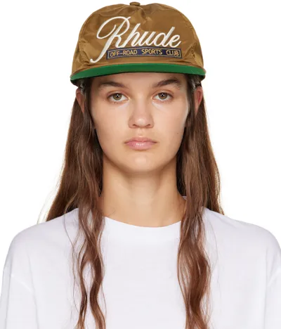 Rhude Brown 'sports Club' Cap In Camel