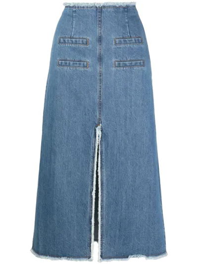 Rejina Pyo Narin Denim Midi Skirt In Blue