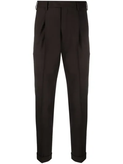 Pt Torino Tapered-leg Tailored Trousers In Braun