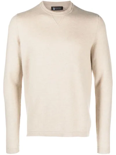 Colombo Cashmere Crewneck Sweater In Beige