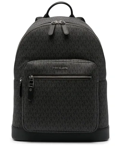 Michael Kors Hudson Logo Plaque Backpack In Black