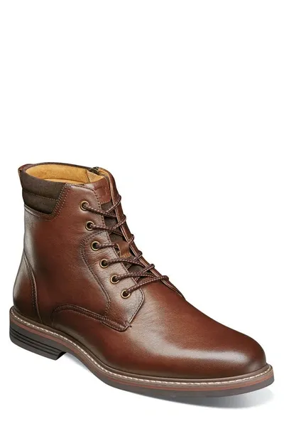 Florsheim Norwalk Plain Toe Lace-up Boot In Cognac