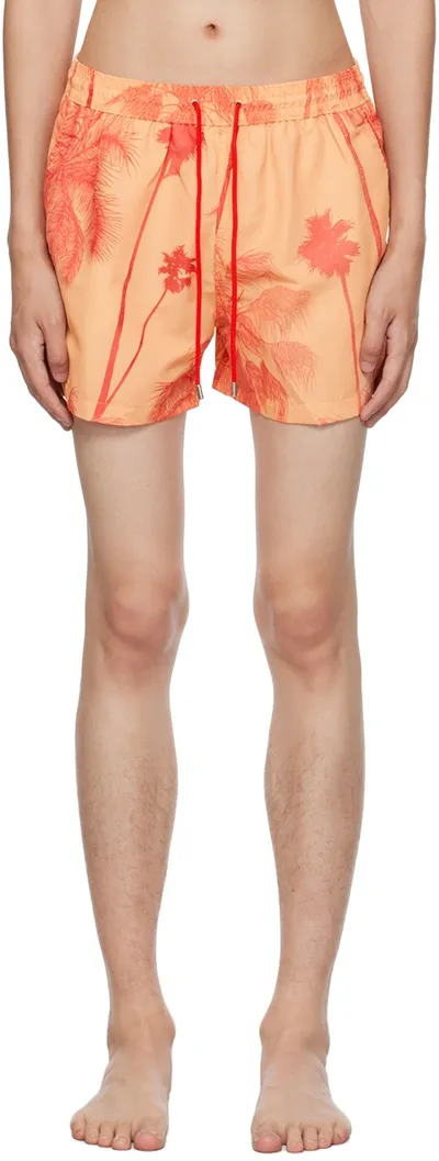 Paul Smith Orange Palm Trees Swim Shorts In 16 Oranges