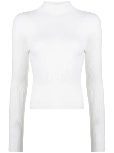 Patou Long-sleeve Knitted Top In White