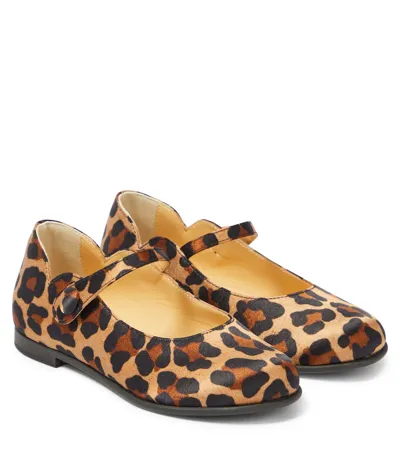 Christian Louboutin Girl's Melodie Scalloped Leopard-print Flats, Toddlers/kids In Brown