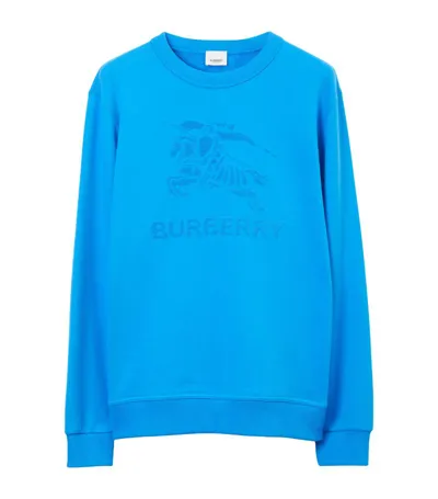 Burberry Ekd Cotton Sweatshirt In Bright Cerulean Blue