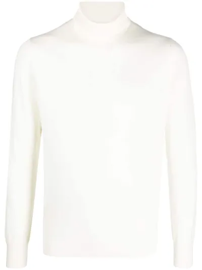 Lardini Roll-neck Wool Jumper In White