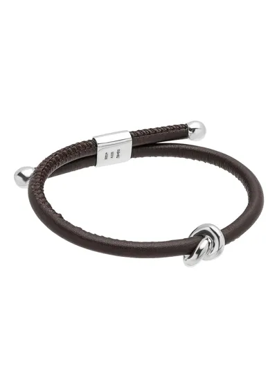 Tane México 1942 Danu Gray Leather Bracelet In Silver