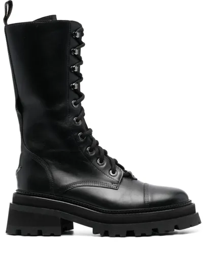 Zadig & Voltaire Ride Lace-up Boots In Black