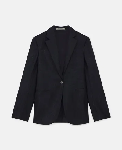 Stella Mccartney Lurex Wool Slim Fit Tailored Blazer In Ink