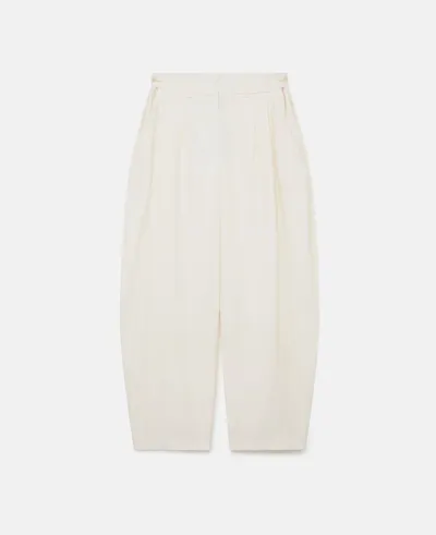 Stella Mccartney Pleated Wide Leg Trousers In Cream