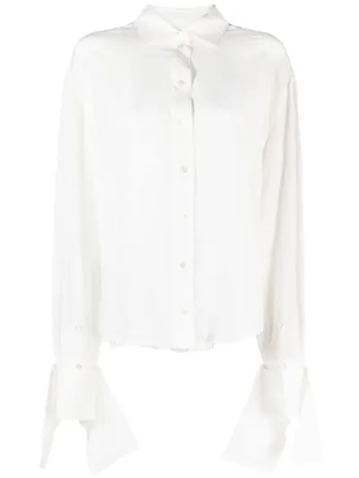 Rokh Ruffle-cuffs Silk Shirt In White