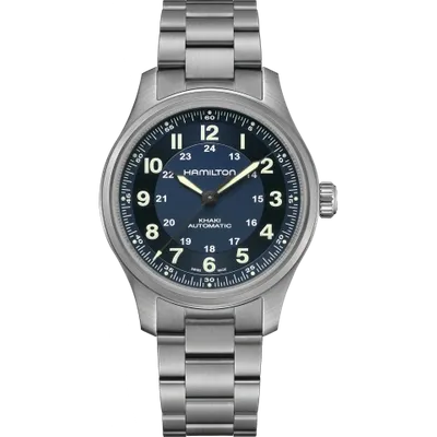 Hamilton Khaki Field Titanium Auto In Blue/gray