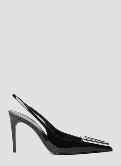 Saint Laurent Women's Avenue Slingback Pumps In Patent Leather In Black