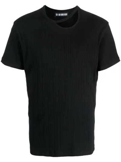 Lgn Louis Gabriel Nouchi T-shirt With Asymmetrical Opening In Black