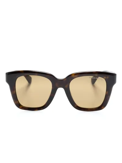 Alexander Mcqueen Tortoiseshell-effect Square-frame Sunglasses In Brown