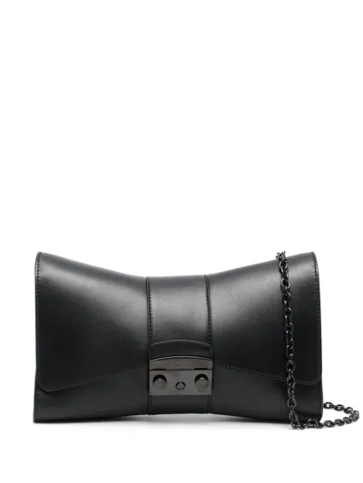 Furla Small Metropolis Remix Leather Shoulder Bag In Black