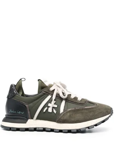 Premiata John Low Logo-patch Sneakers In Green