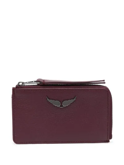 Zadig & Voltaire Zv Calf-leather Wallet In Purple