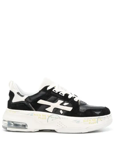 Premiata Drake Logo-patch Sneakers In Black