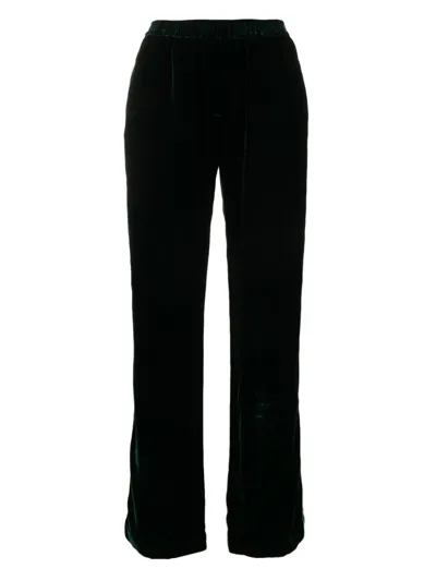 F.r.s For Restless Sleepers Velvet Trousers In Green