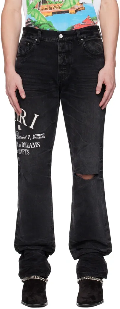 Amiri Black District Jeans In Black Od