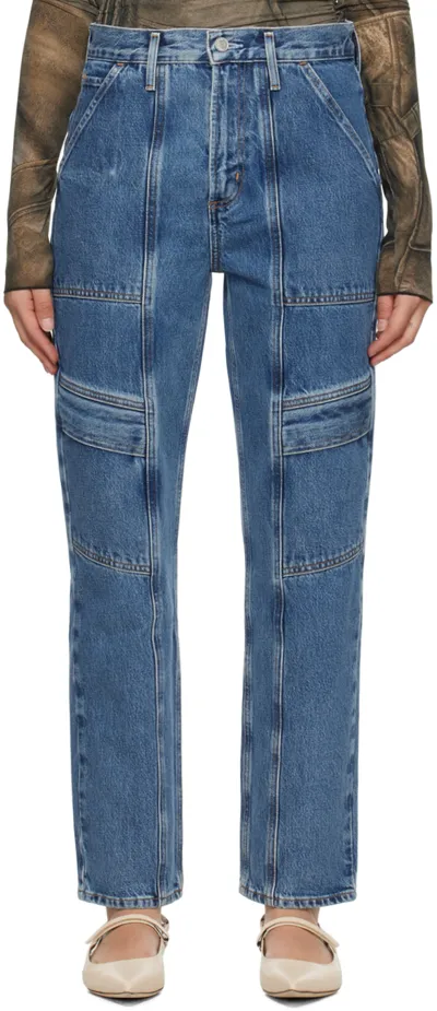 Agolde Cooper Straight Cargo Jeans In Regulation