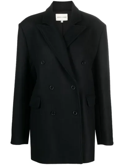 Loulou Studio Koon Double-breasted Wool-blend Coat In Black