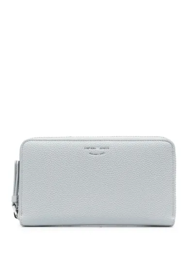 Emporio Armani Myea Logo-stamp Wallet In Light Gray